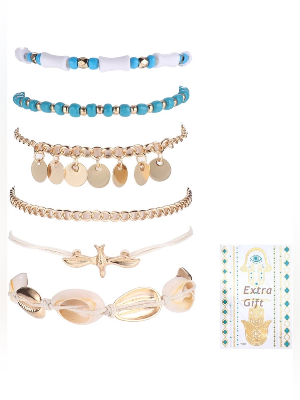 💍🆕 6 piece Anklet Set